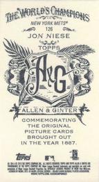 2013 Topps Allen & Ginter - Mini A & G Back #126 Jon Niese Back