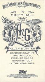 2013 Topps Allen & Ginter - Mini A & G Back #175 Monty Hall Back