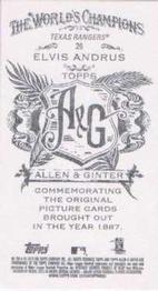 2013 Topps Allen & Ginter - Mini A & G Back #26 Elvis Andrus Back