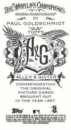 2013 Topps Allen & Ginter - Mini A & G Back #277 Paul Goldschmidt Back