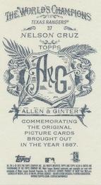 2013 Topps Allen & Ginter - Mini A & G Back #37 Nelson Cruz Back