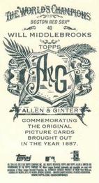 2013 Topps Allen & Ginter - Mini A & G Back #40 Will Middlebrooks Back