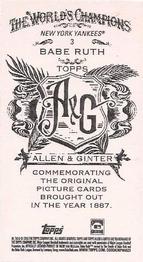 2013 Topps Allen & Ginter - Mini A & G Back #3 Babe Ruth Back