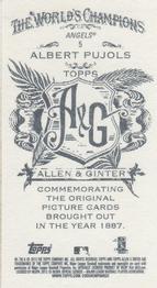 2013 Topps Allen & Ginter - Mini A & G Back #5 Albert Pujols Back