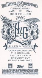 2013 Topps Allen & Ginter - Mini A & G Back #22 Bob Feller Back