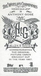 2013 Topps Allen & Ginter - Mini A & G Back #24 Anthony Gose Back