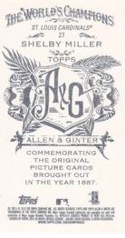 2013 Topps Allen & Ginter - Mini A & G Back #27 Shelby Miller Back