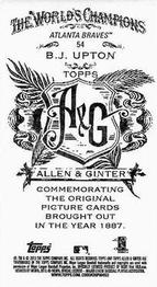 2013 Topps Allen & Ginter - Mini A & G Back #54 B.J. Upton Back