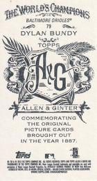 2013 Topps Allen & Ginter - Mini A & G Back #79 Dylan Bundy Back