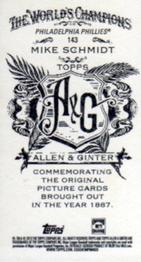 2013 Topps Allen & Ginter - Mini A & G Back #143 Mike Schmidt Back