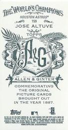 2013 Topps Allen & Ginter - Mini A & G Back #159 Jose Altuve Back