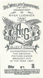 2013 Topps Allen & Ginter - Mini A & G Back #183 Ryan Ludwick Back
