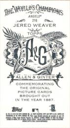 2013 Topps Allen & Ginter - Mini A & G Back #216 Jered Weaver Back