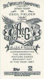 2013 Topps Allen & Ginter - Mini A & G Back #228 Cecil Fielder Back