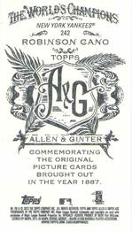 2013 Topps Allen & Ginter - Mini A & G Back #242 Robinson Cano Back