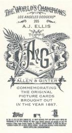 2013 Topps Allen & Ginter - Mini A & G Back #265 A.J. Ellis Back