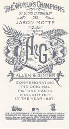 2013 Topps Allen & Ginter - Mini A & G Back #283 Jason Motte Back