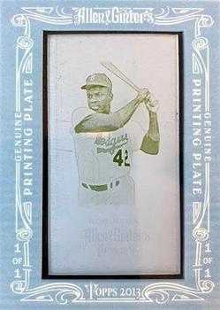 2013 Topps Allen & Ginter - Mini Framed Printing Plates Yellow #42 Jackie Robinson Front