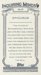 2013 Topps Allen & Ginter - Mini Inquiring Minds #IM-EP Epicurus Back