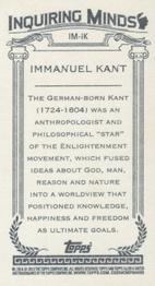 2013 Topps Allen & Ginter - Mini Inquiring Minds #IM-IK Immanuel Kant Back