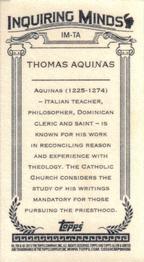2013 Topps Allen & Ginter - Mini Inquiring Minds #IM-TA Thomas Aquinas Back