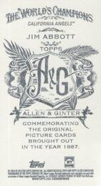 2013 Topps Allen & Ginter - Mini No Card Number #NNO Jim Abbott Back