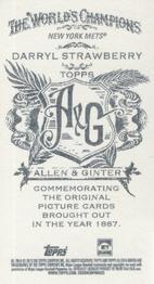 2013 Topps Allen & Ginter - Mini No Card Number #NNO Darryl Strawberry Back
