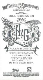 2013 Topps Allen & Ginter - Mini No Card Number #NNO Bill Buckner Back