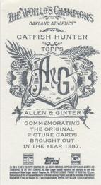 2013 Topps Allen & Ginter - Mini No Card Number #NNO Catfish Hunter Back