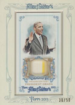 2013 Topps Allen & Ginter - Oddity Relics #OR-OIT President Obama Front