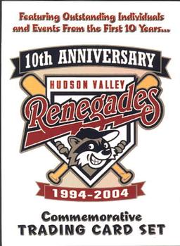 2004 Grandstand Hudson Valley Renegades 10th Anniversary #1 10th Anniversary Logo Front