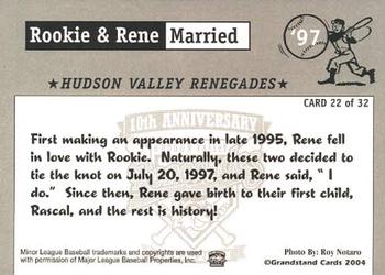 2004 Grandstand Hudson Valley Renegades 10th Anniversary #22 Rookie / Rene Back