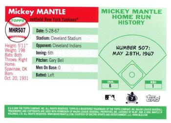 2008 Topps - Mickey Mantle Home Run History #MHR507 Mickey Mantle Back