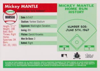 2008 Topps - Mickey Mantle Home Run History #MHR508 Mickey Mantle Back