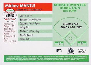 2008 Topps - Mickey Mantle Home Run History #MHR510 Mickey Mantle Back