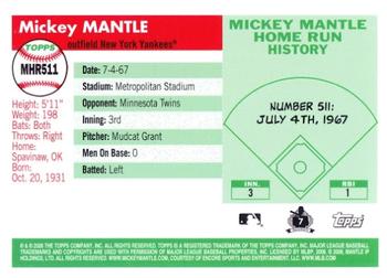 2008 Topps - Mickey Mantle Home Run History #MHR511 Mickey Mantle Back