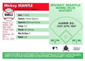 2008 Topps - Mickey Mantle Home Run History #MHR513 Mickey Mantle Back