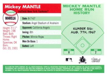 2008 Topps - Mickey Mantle Home Run History #MHR516 Mickey Mantle Back