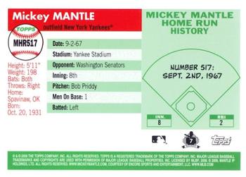 2008 Topps - Mickey Mantle Home Run History #MHR517 Mickey Mantle Back