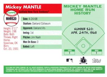 2008 Topps - Mickey Mantle Home Run History #MHR520 Mickey Mantle Back