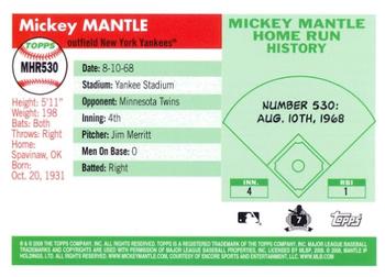 2008 Topps - Mickey Mantle Home Run History #MHR530 Mickey Mantle Back