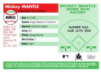 2008 Topps - Mickey Mantle Home Run History #MHR532 Mickey Mantle Back
