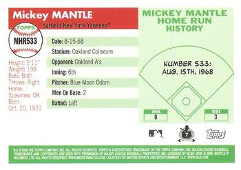2008 Topps - Mickey Mantle Home Run History #MHR533 Mickey Mantle Back