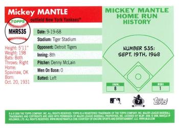 2008 Topps - Mickey Mantle Home Run History #MHR535 Mickey Mantle Back