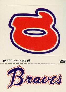 1977 Fleer Grand Slam Hi-Gloss Stickers #NNO Atlanta Braves Monogram Front