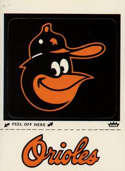 1977 Fleer Grand Slam Hi-Gloss Stickers #NNO Baltimore Orioles Monogram Front
