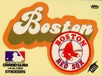 1977 Fleer Grand Slam Hi-Gloss Stickers #NNO Boston Red Sox Team (Yellow) Front