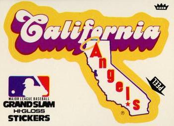 1977 Fleer Grand Slam Hi-Gloss Stickers #NNO California Angels Team (White) Front