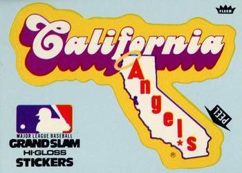 1977 Fleer Grand Slam Hi-Gloss Stickers #NNO California Angels Team (Blue) Front