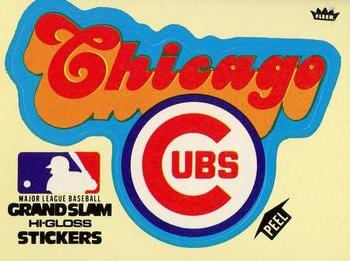 1977 Fleer Grand Slam Hi-Gloss Stickers #NNO Chicago Cubs Team (Yellow) Front